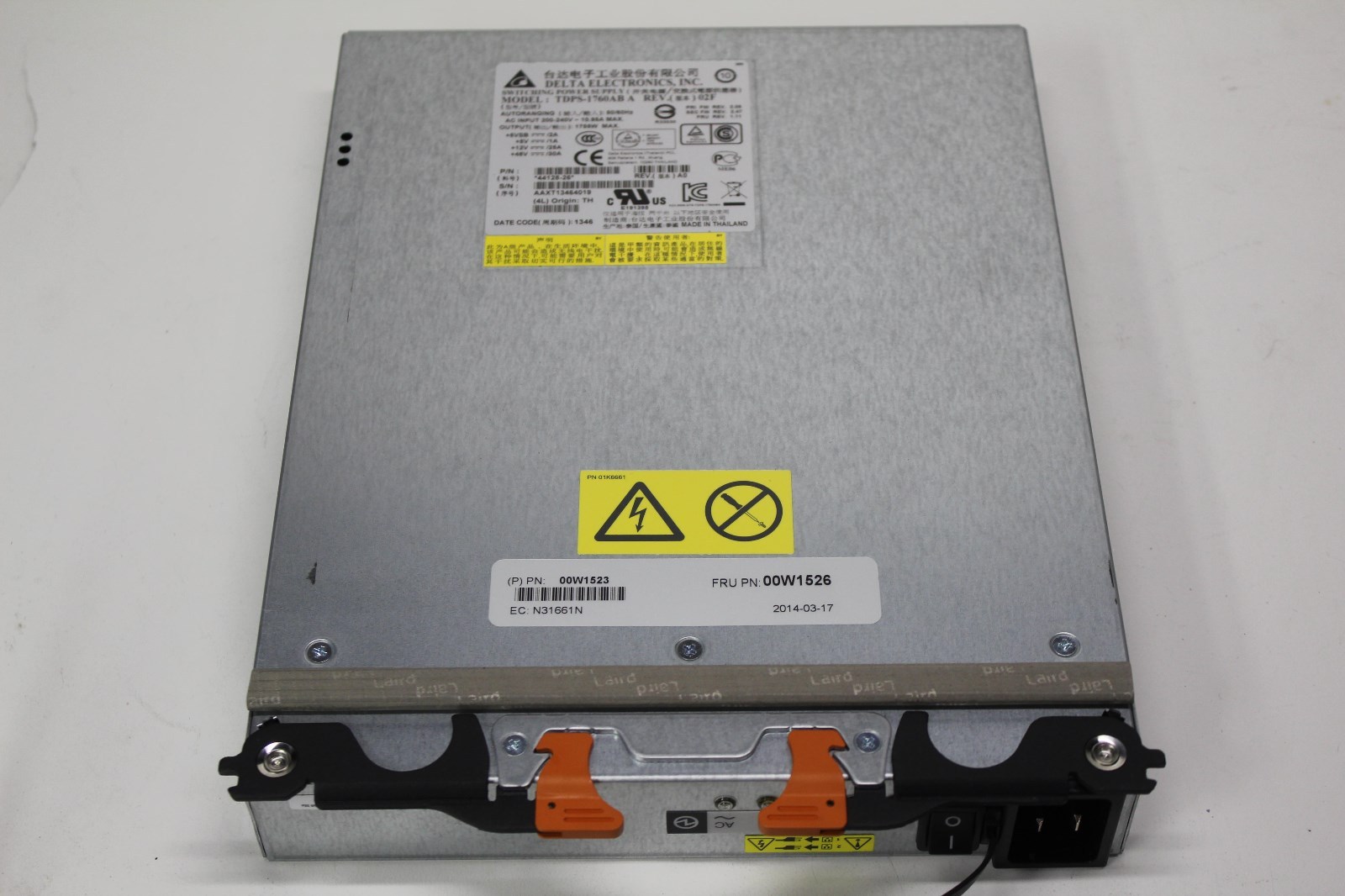 00W1526 1755W IBM SONAS Storage Controller/Expansion Unit PSU TDPS-1760AB A