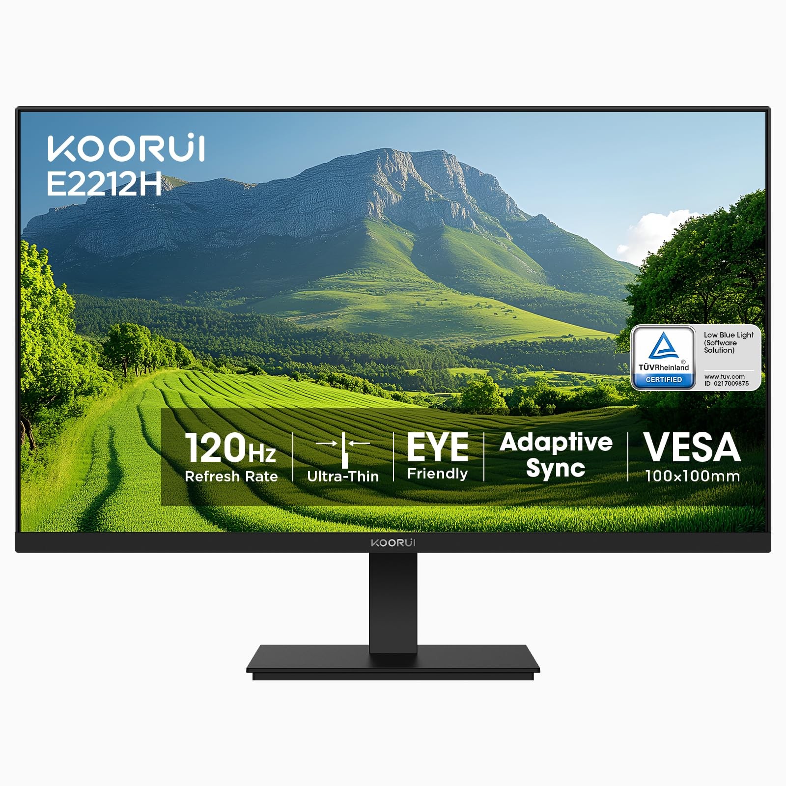 KOORUI New 22 Inch Computer Monitor FHD 1080P 120Hz PC Gaming 22, Black