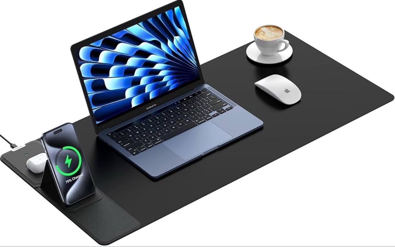 TopMade Wireless Charging Mouse Pad Waterproof Gaming Ultra-Smooth Desk Mat