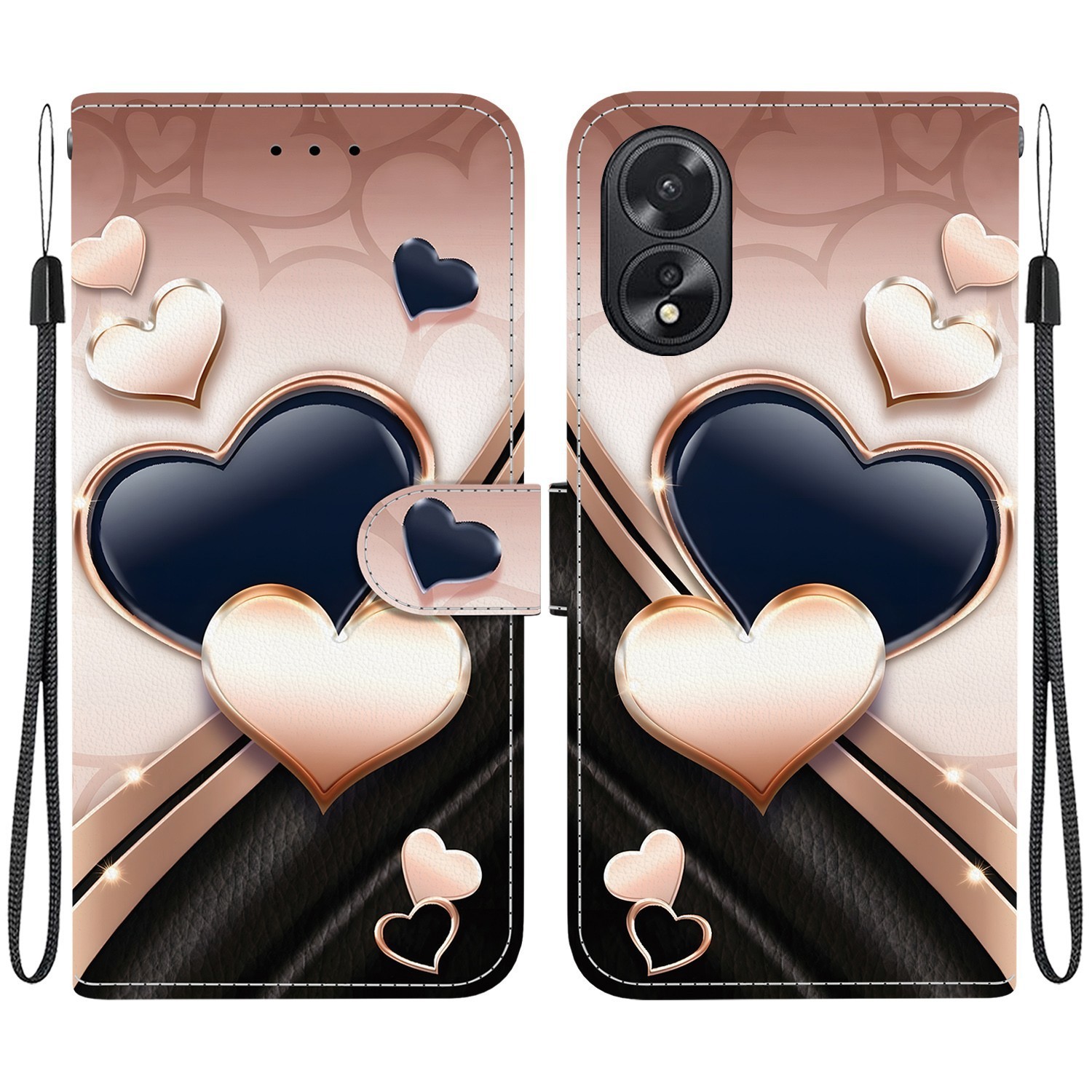 Bear Cat Cow Flower Wallet Cover Case for OPPO A16 A59 A17 A58 A38 A15 A9 A5 A54