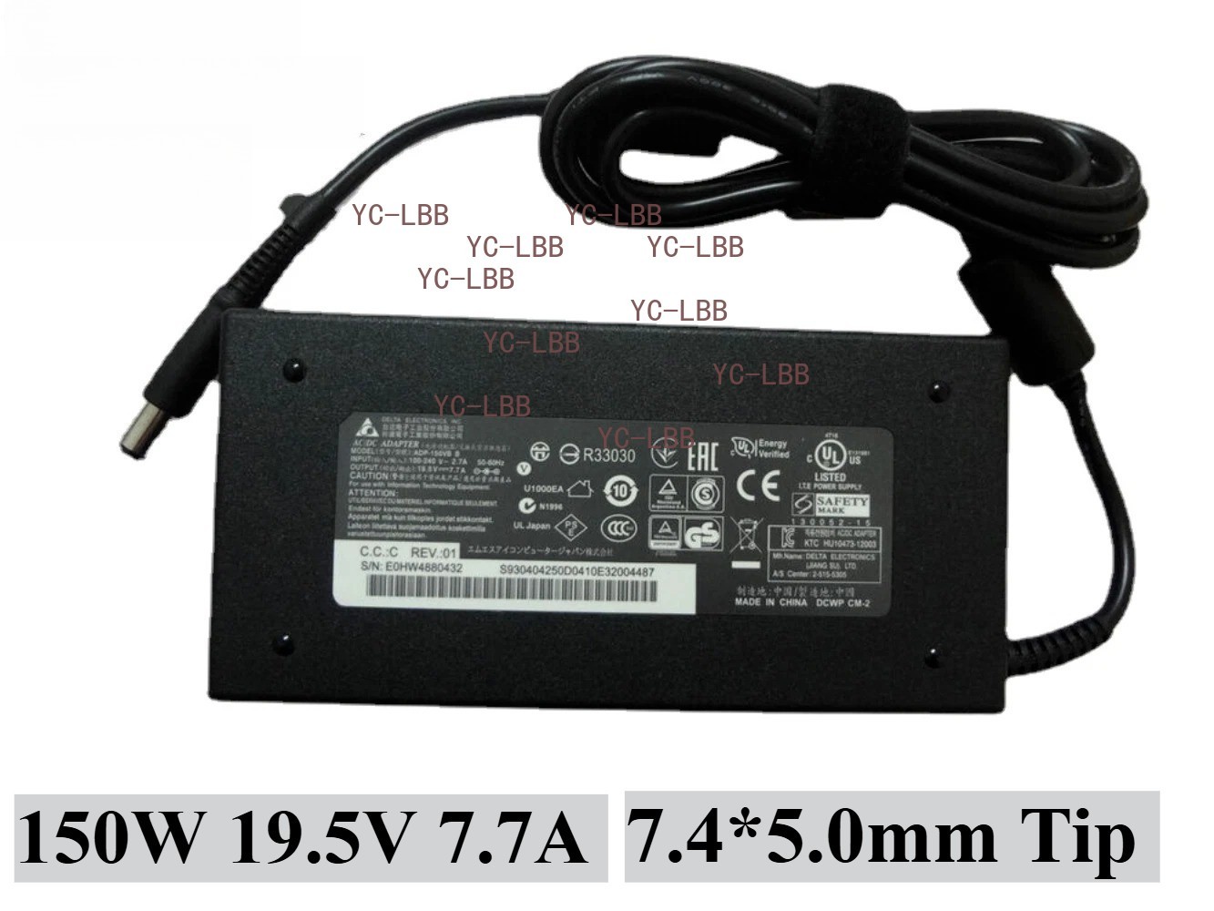 Genuine Delta 150W 19.5V 7.7A Charger ADP-150VB B 7.4*5.0mm Power Supply Adapter