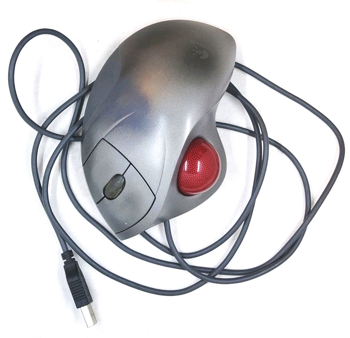 LOGITECH T-BB18 TrackMan Wheel Marble Mouse USB Corded Trackball Ball
