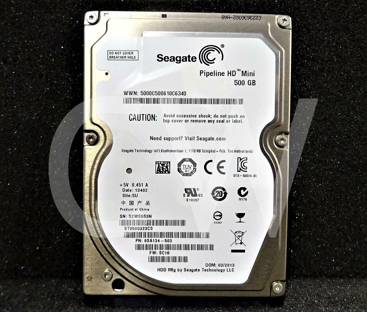 ST9500323CS Seagate PIPELINE HD 500GB 5.4K RPM 3Gb/s 2.5" SATA LAPTOP Hard Drive