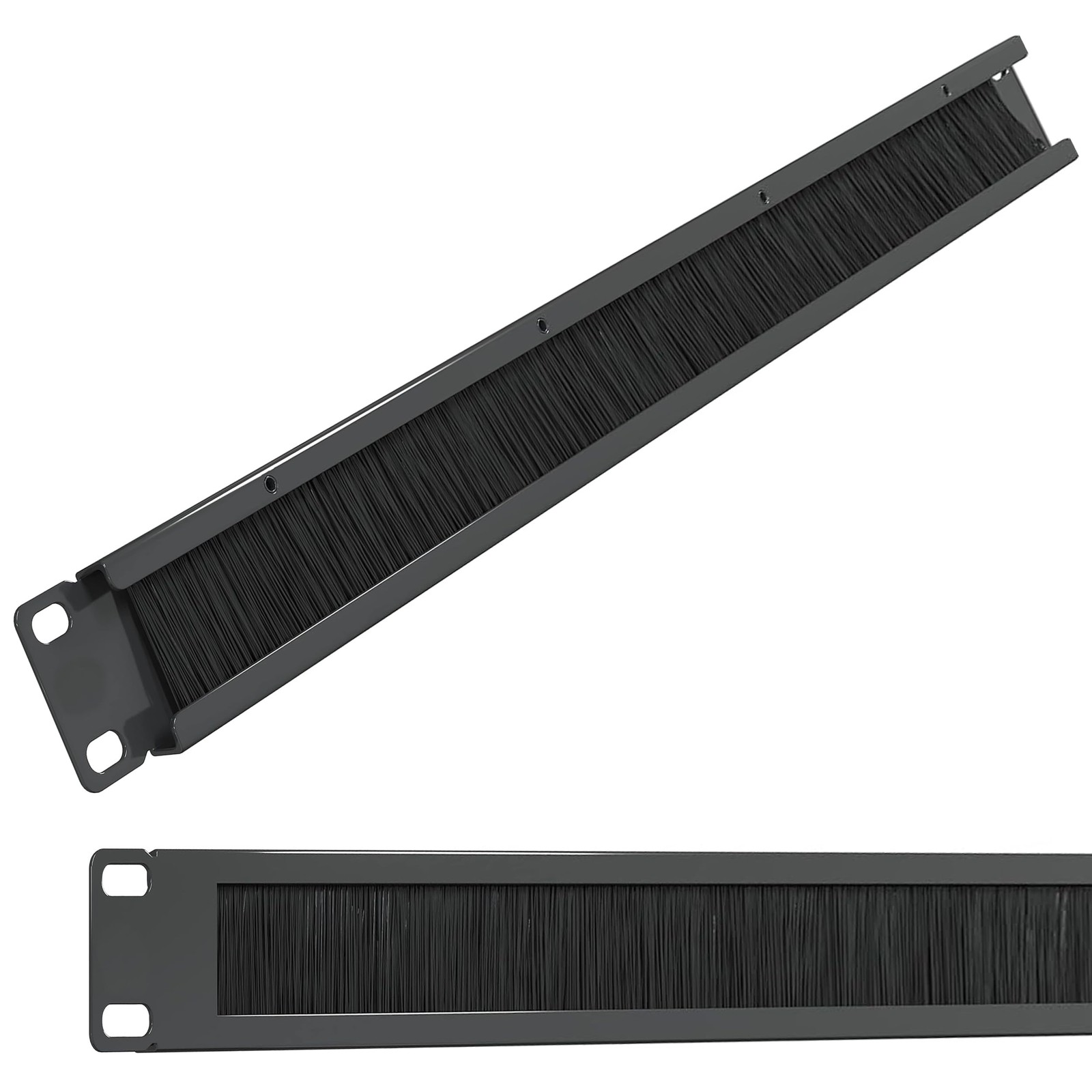 Electriduct Brushed 1U Cable Manager Server - Brushed, Black - 1 Piece 