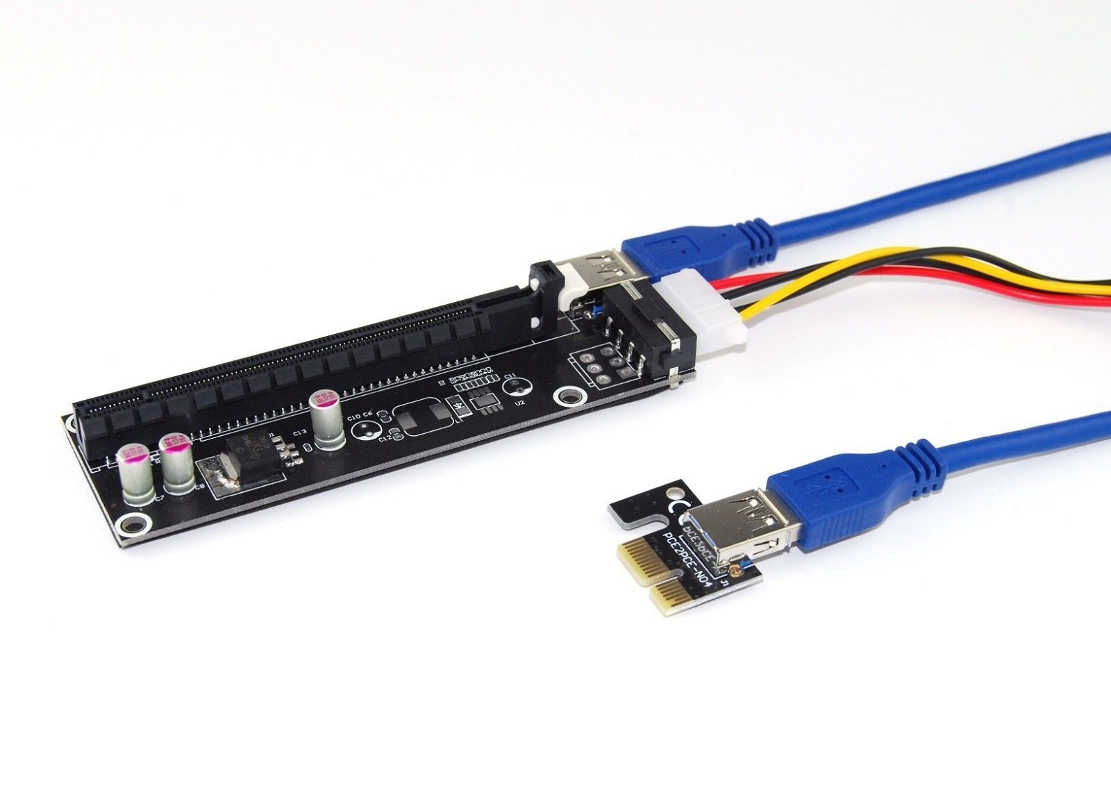 New PCIe PCI-E x1 to x16 Riser Card USB3.0 Extender Cable External Powered 50cm