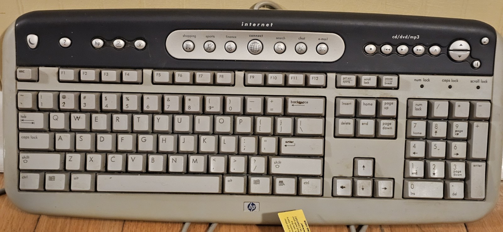 HP 5181 Internet Wired Multimedia Keyboard Gray Black PN 5185-1596 Office Work