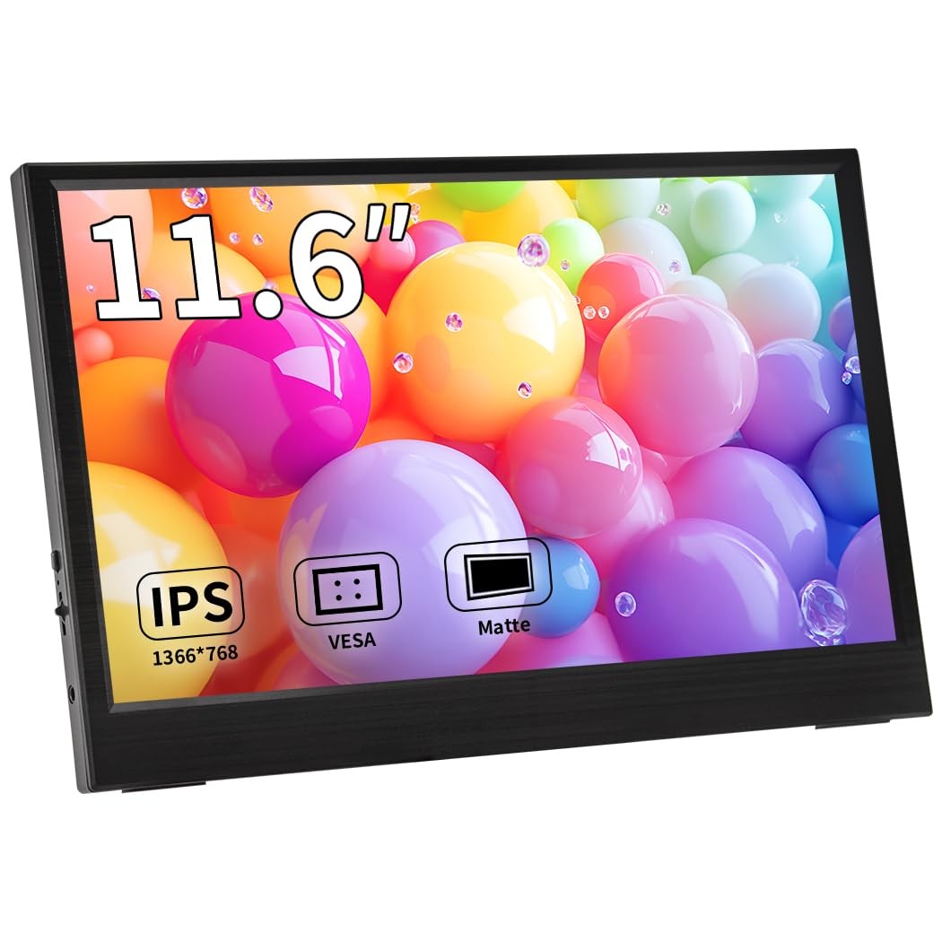 Magedok 11.6 Inch Portable Monitor, 1366x768 HD IPS Small HDMI Display, Dual ...