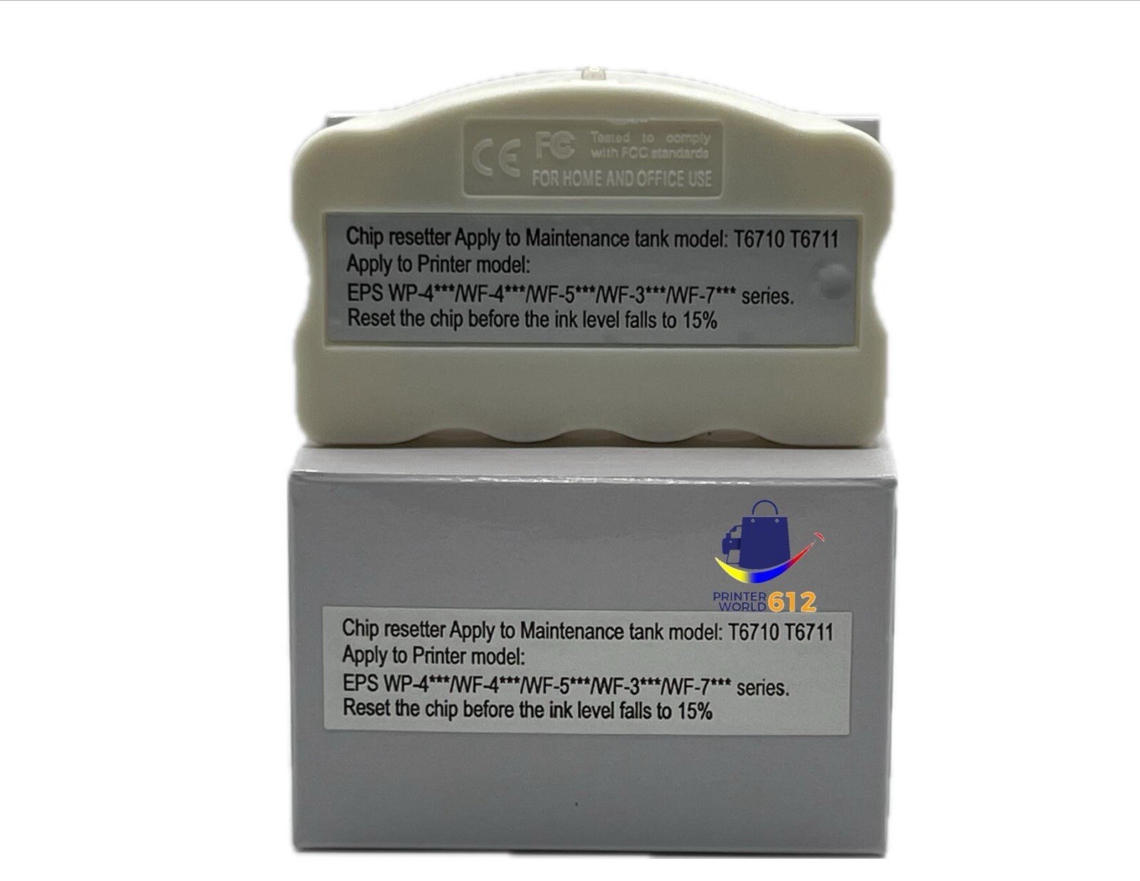PRINTERWORLD Epson T6712 T6710 T6711 Maintenance Tank Box Chip Resetter New