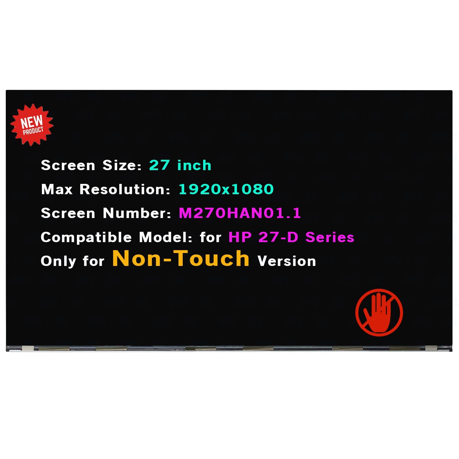 New M270HAN01.1 LCD Non-Touch Screen Display for HP 27-C 27-cb0156m FHD 30pin