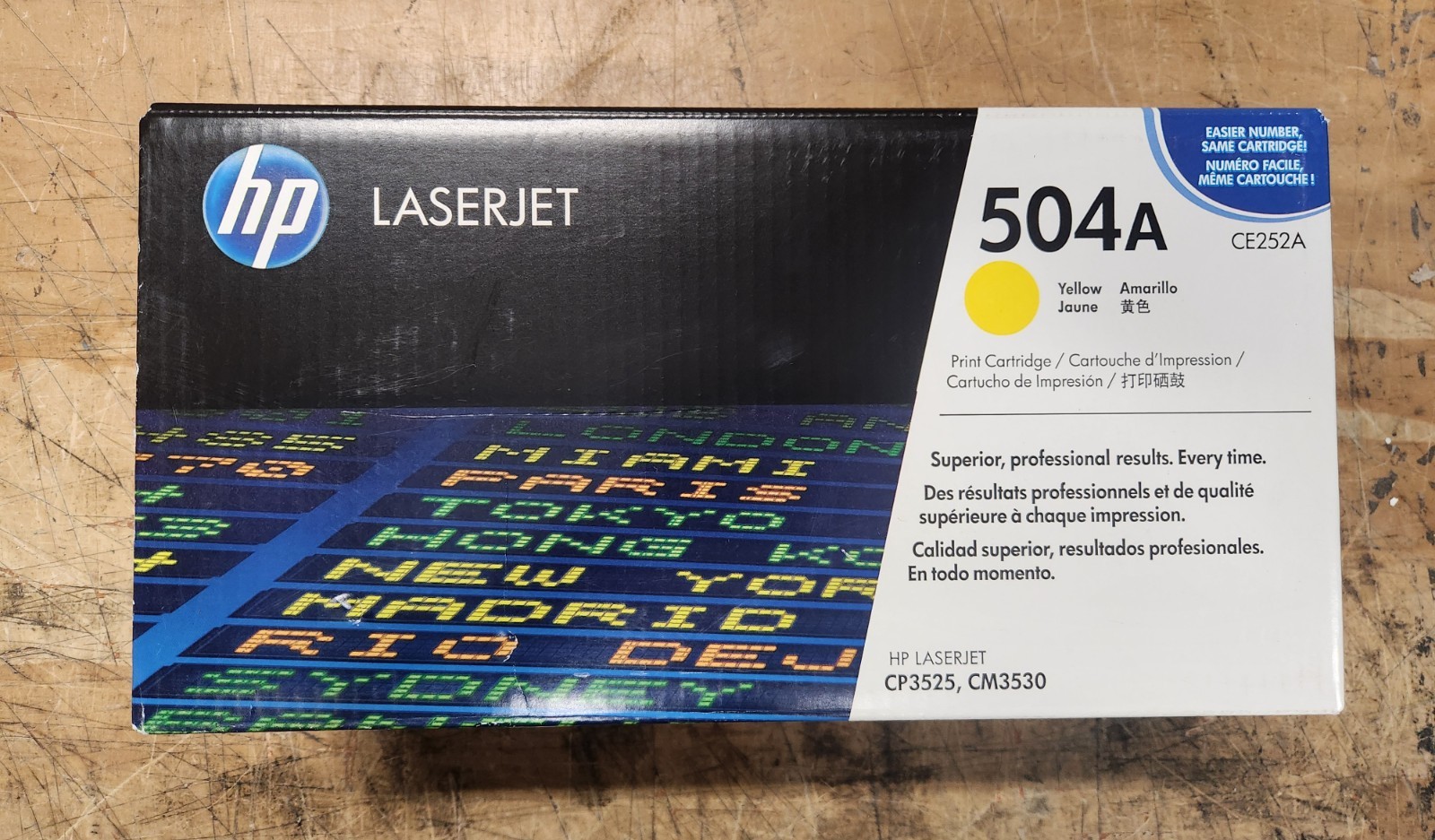 Genuine HP 504A Yellow Printer Cartridge for LaserJet CP3525, CM3530 (CE252A)