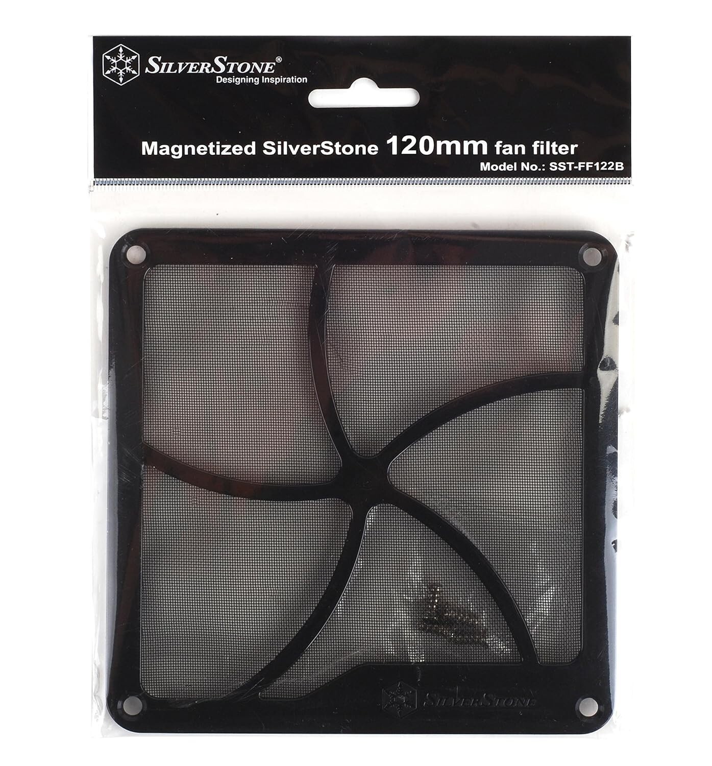 SilverStone FF122B 120mm Fan Shroud Dust Filter Magnetic Mount Black NEW