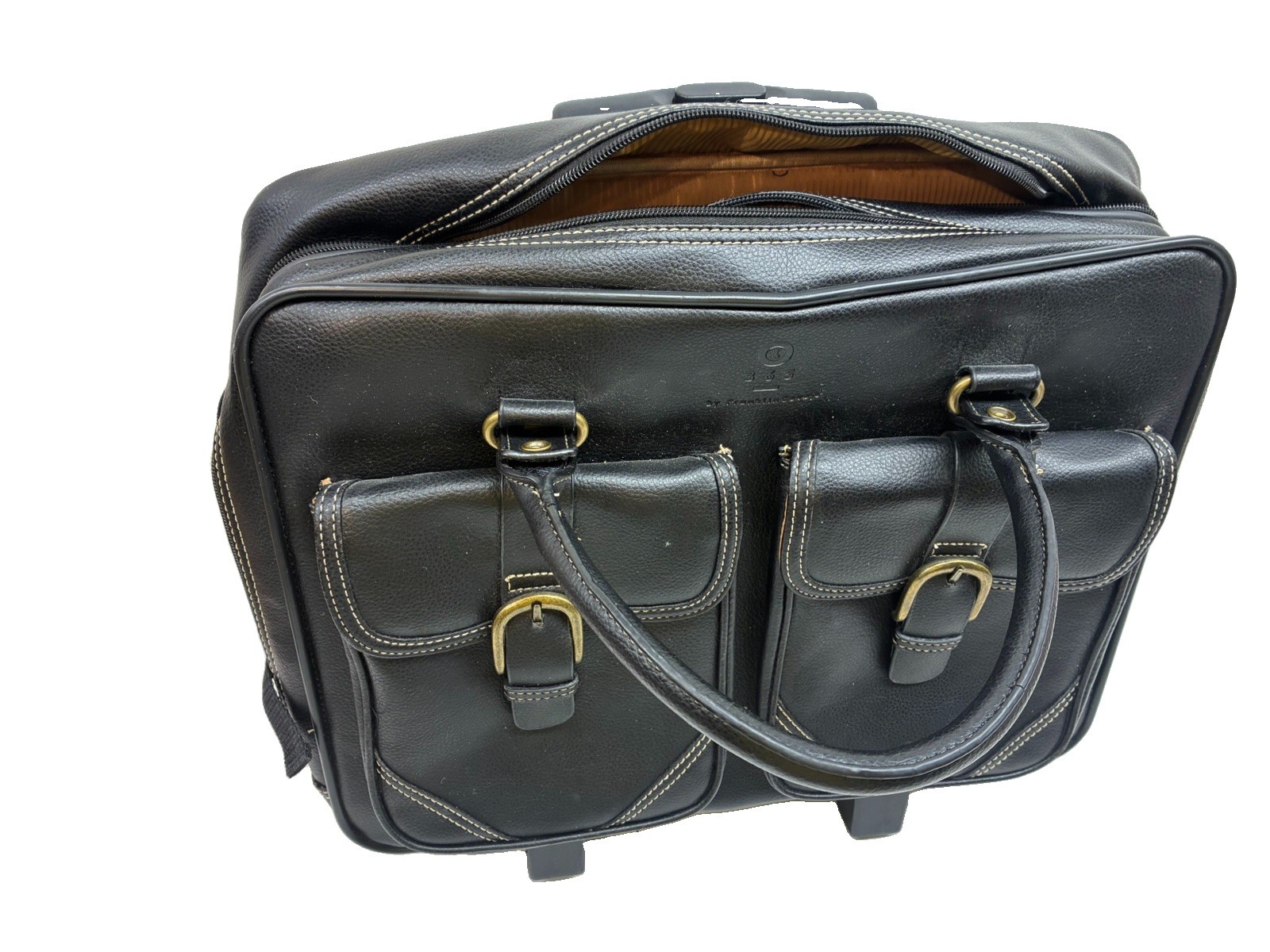 365 Franklin Covey black carryon organizer tote laptop bag suitcase with wheels