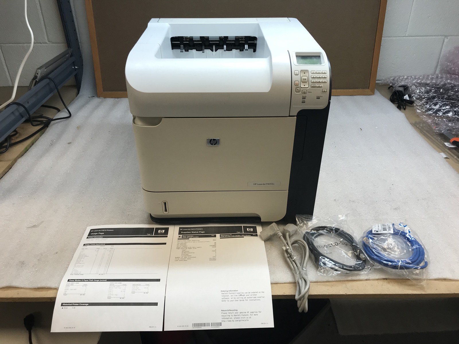 HP LaserJet P4015N Monochrome Network Laser Printer CB509A Low Toner - Tested
