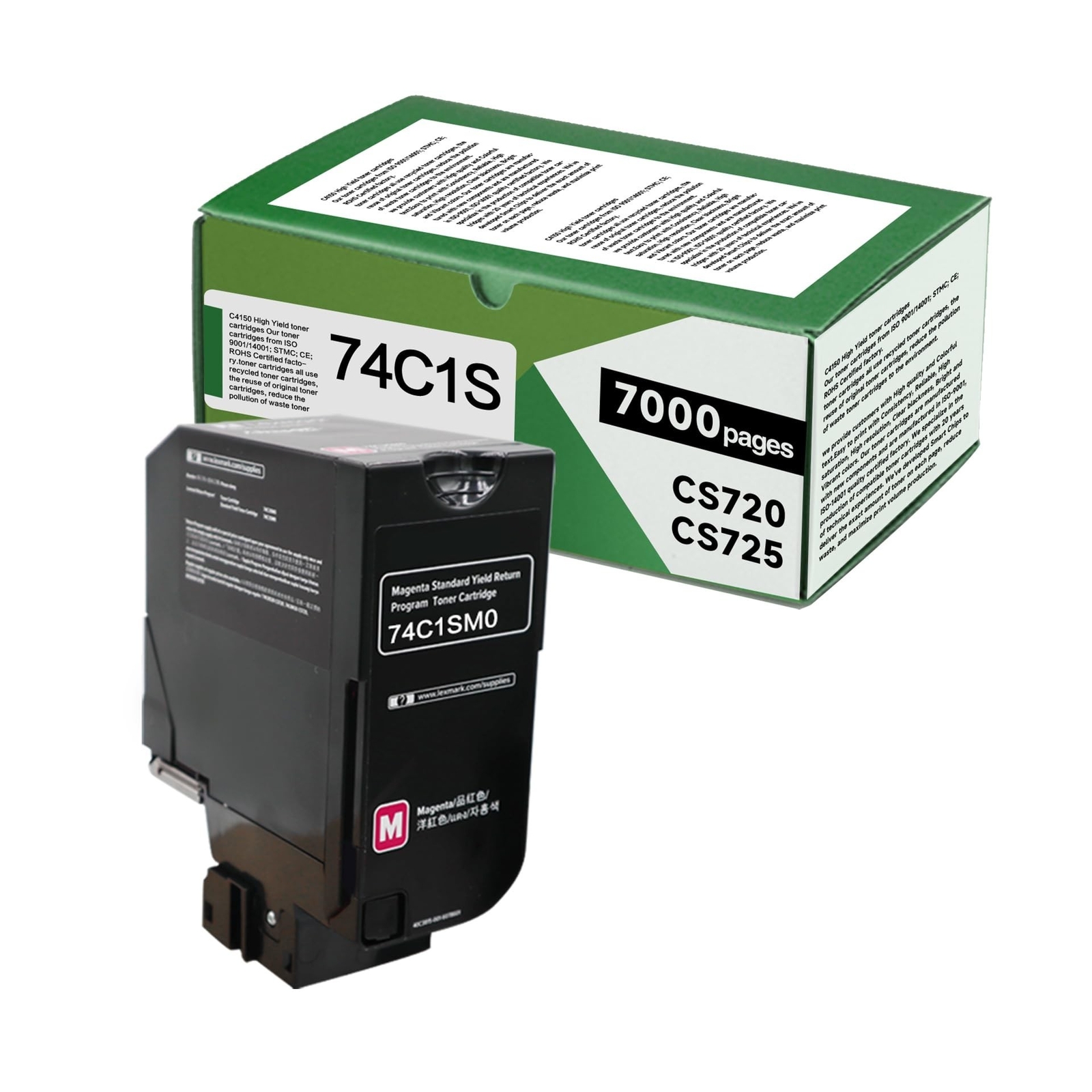74C1SM0 Magenta Compatible 7000 Pages Toner Cartridge High Yield Replacement ...