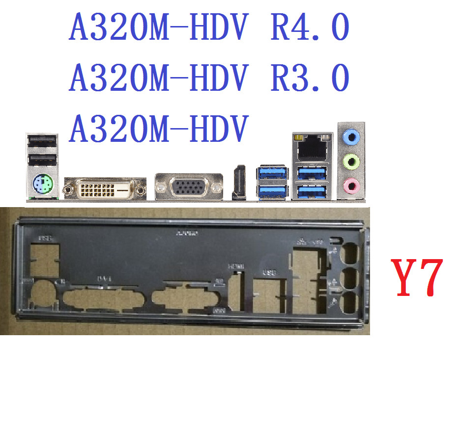Backplate For Asrock A320M HDV R3.0, A320M HDV R4.0 Motherboard IO Shield