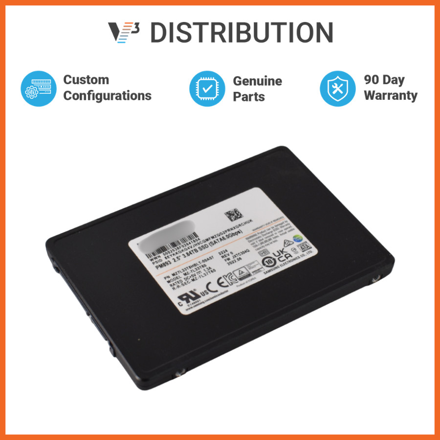 Samsung PM893 3.84TB SATA 6Gb/s 2.5" SSD Enterprise, MZ7L33T8HBLT-00A07