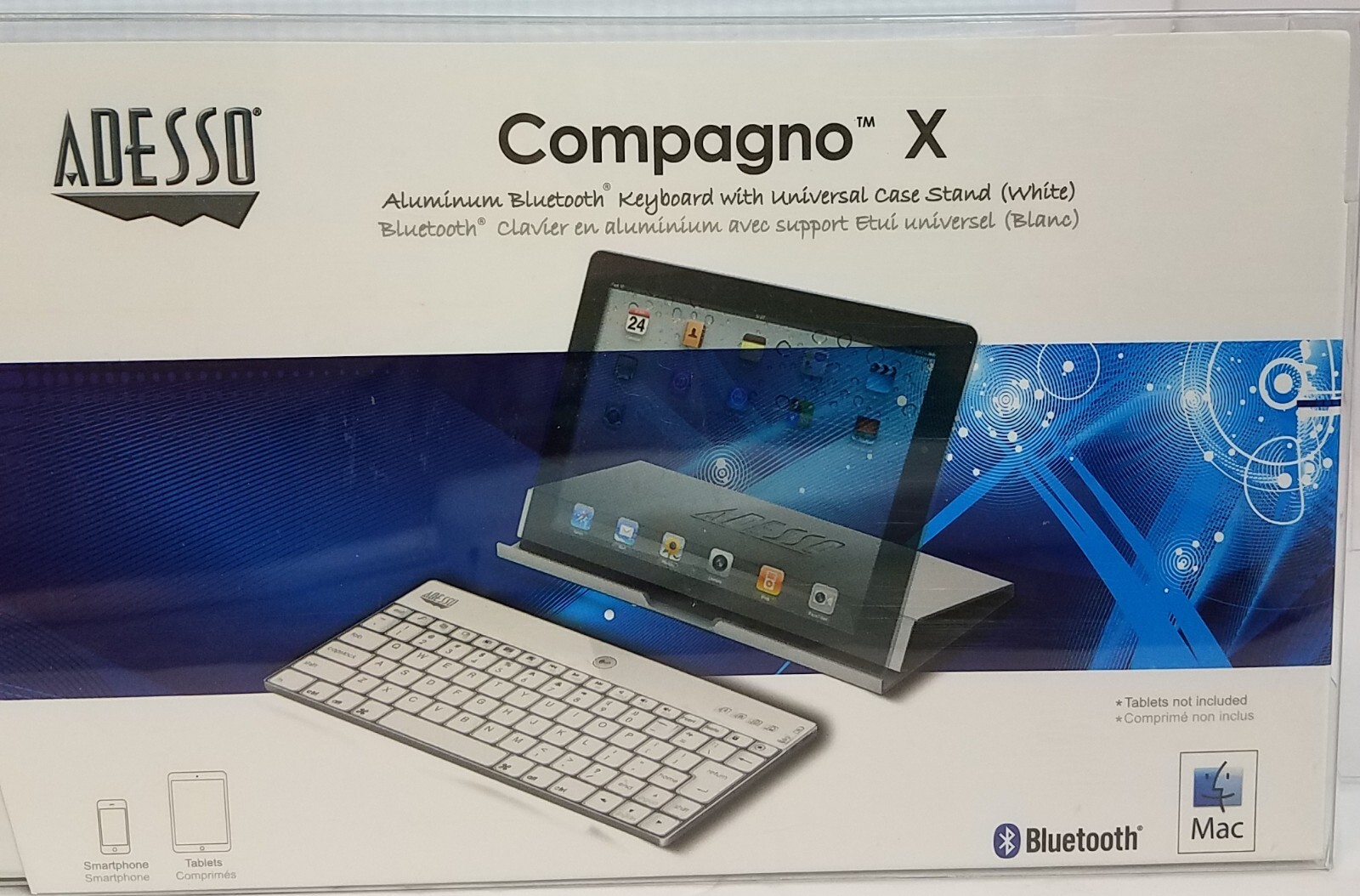 Adesso Compagno Bluetooth Ultra Thin Mini Keyboard for iPads & iPhones Windows 8