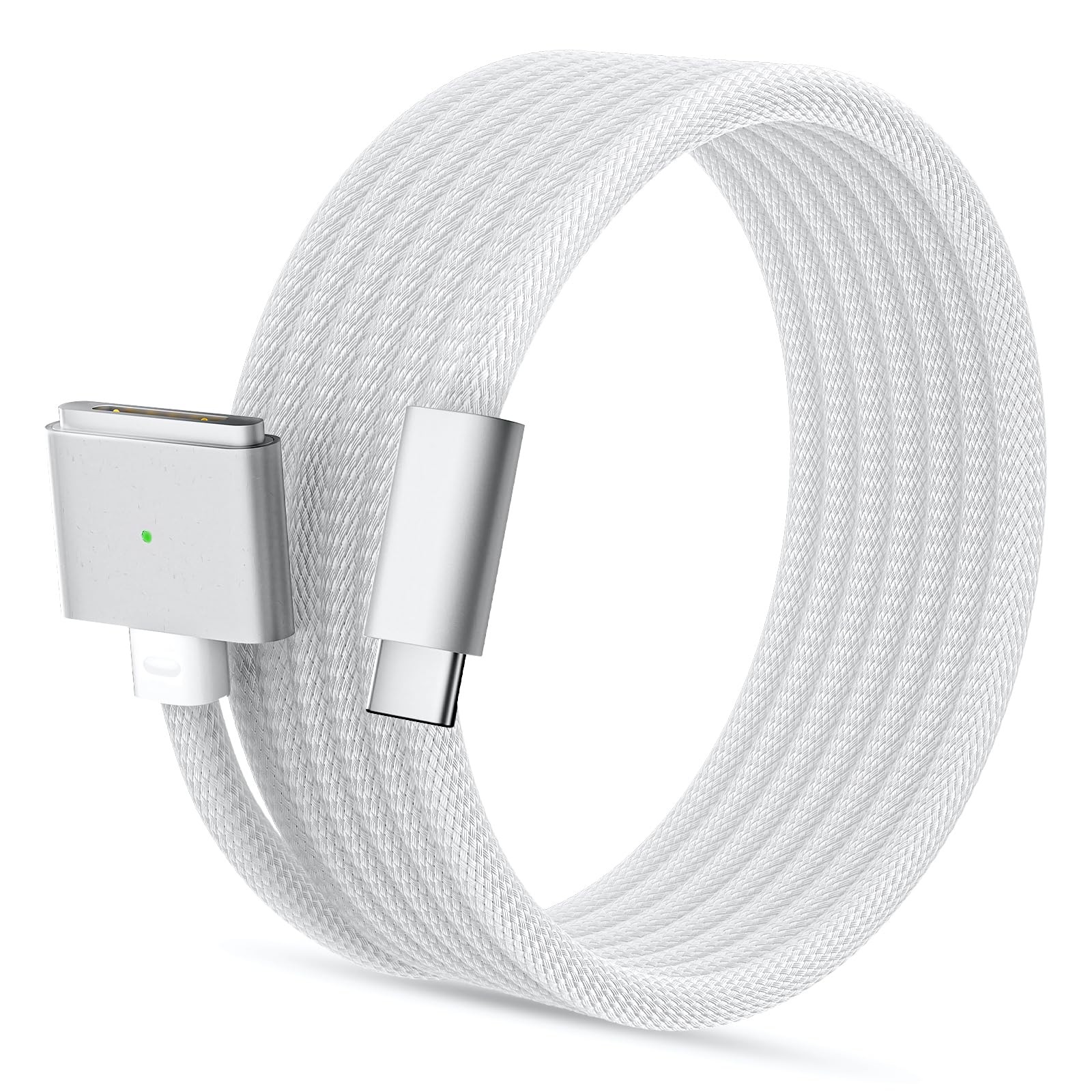 Ackno 140W USB C to Magnetic 3 Safe Charging Cable(2 M/6.6 6.6 feet, White 