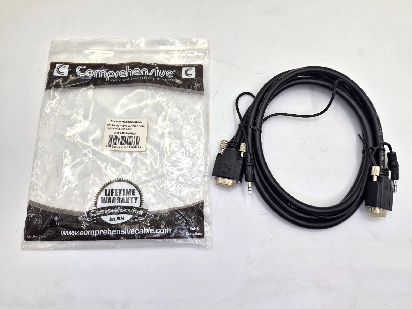 COMPREHENSIVE VGA15P-P-6HR/A HR SERIES PREMIUM VGA/UXGA CABLE WITH AUDIO 6FT