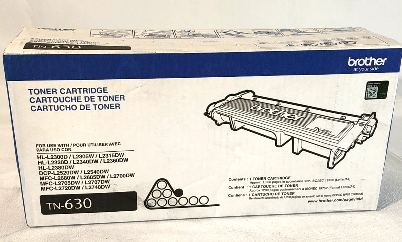 Brother TN-630 Black STARTER Toner Cartridge Genuine New Sealed Bag NO BOX