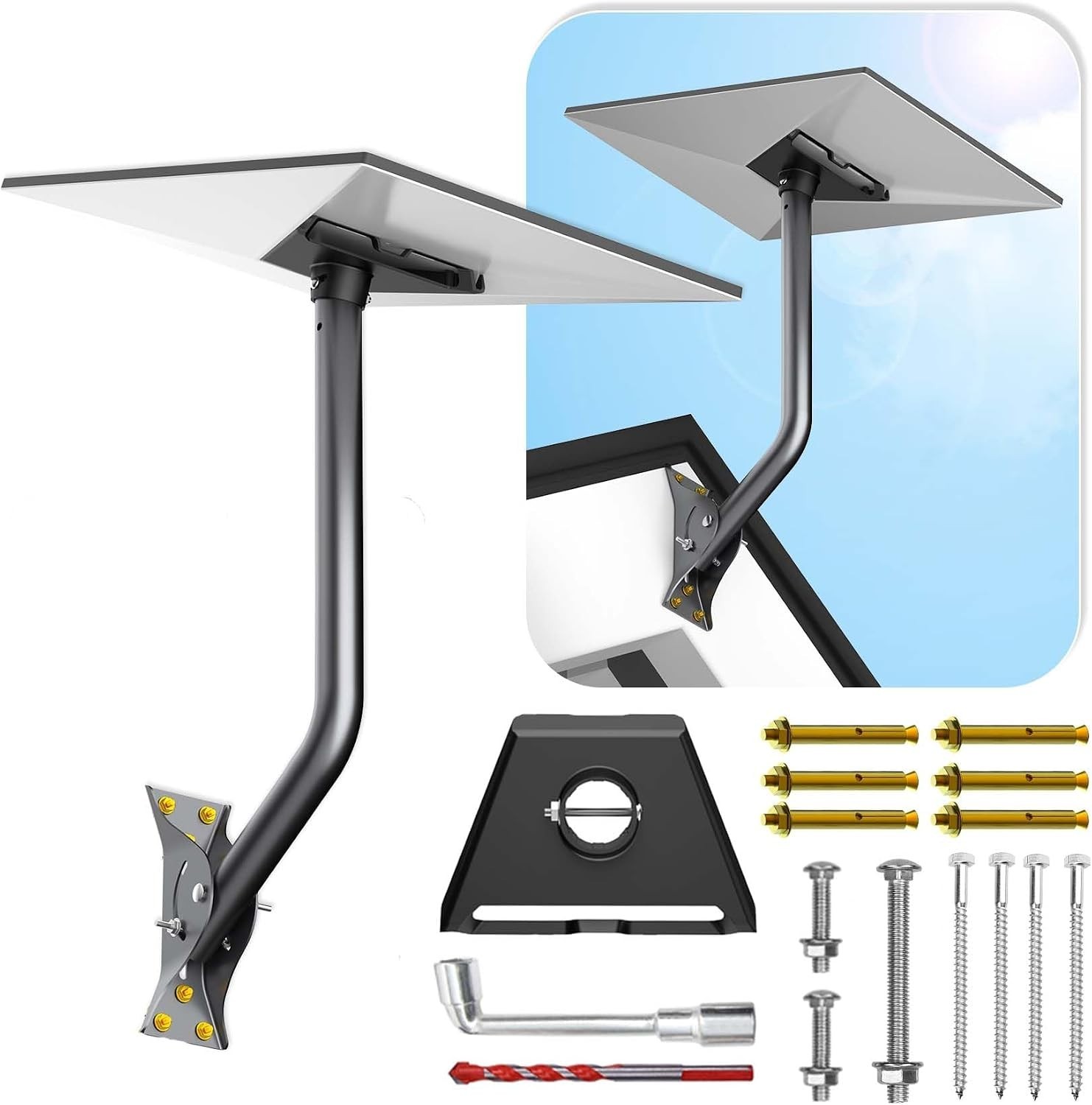 Versatile 18-Inch Starlink Mount with Durable Aluminum Pipe Adapter Included
