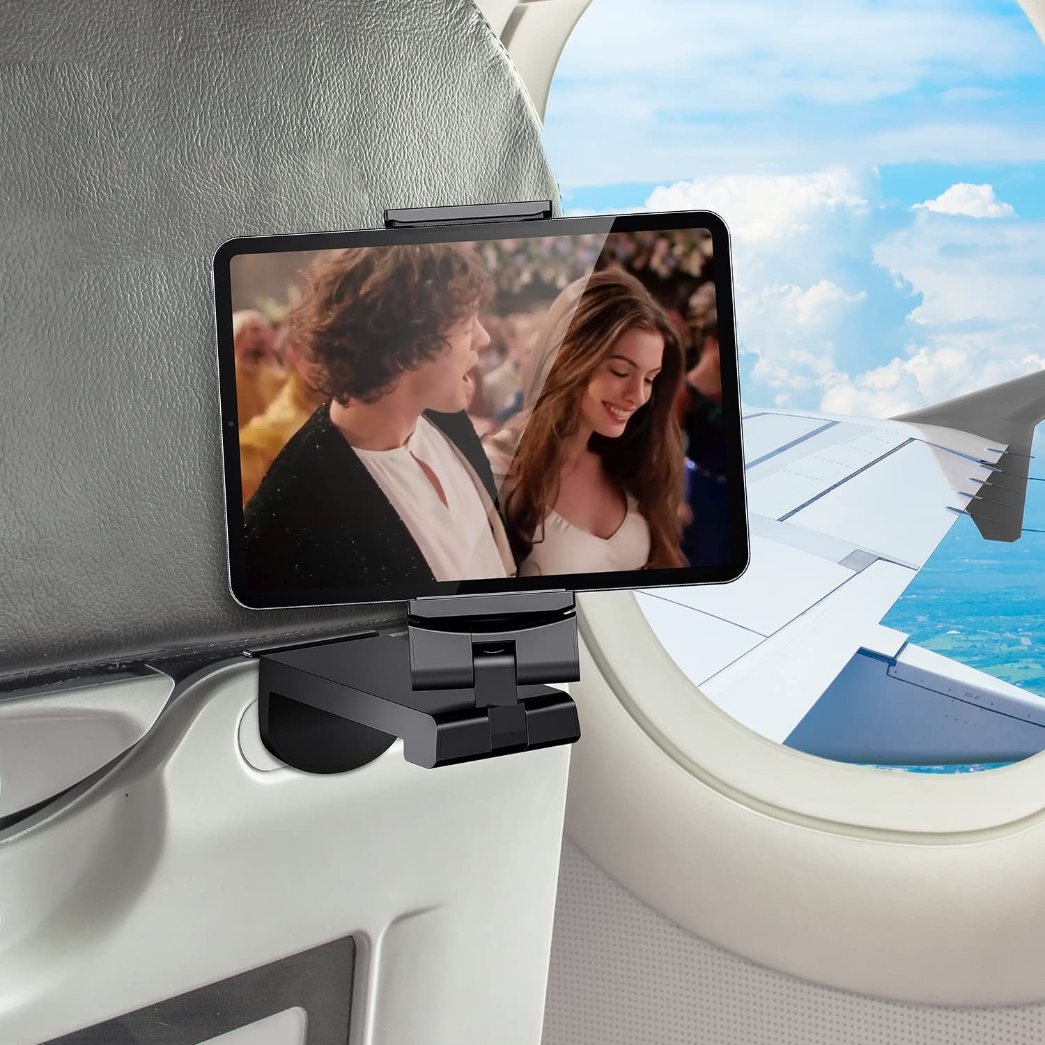 Universal Airplane Tablet Holder Dual 360 Degree Rotation Fits 3.57.67 Inch