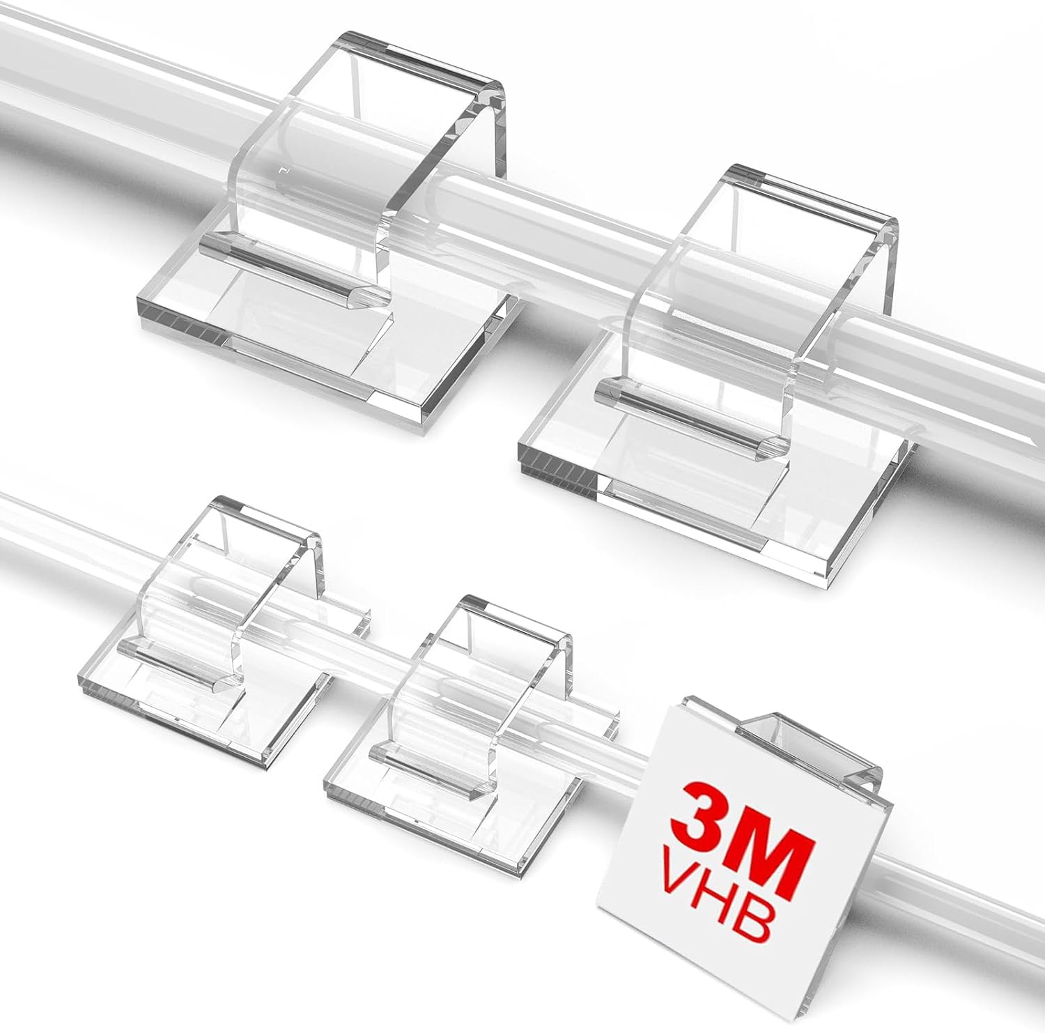 100 PCS Outdoor Light Clips Clear, Small & Large Cable Clips