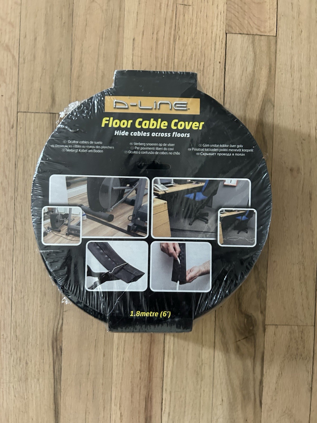 D-Line 6ft Floor Cord Cover Floor Cable Protector Extension Cord Cover Black