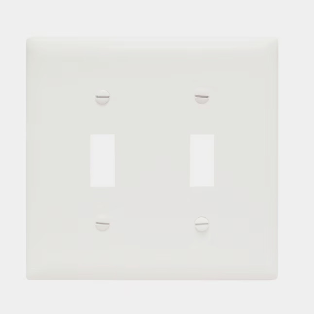 TWO GANG 2 TOGGLE LEGRAND (PASS&SEYMOUR) TP2-WCC30 WALL PLATE UNBREAKABLE WHITE