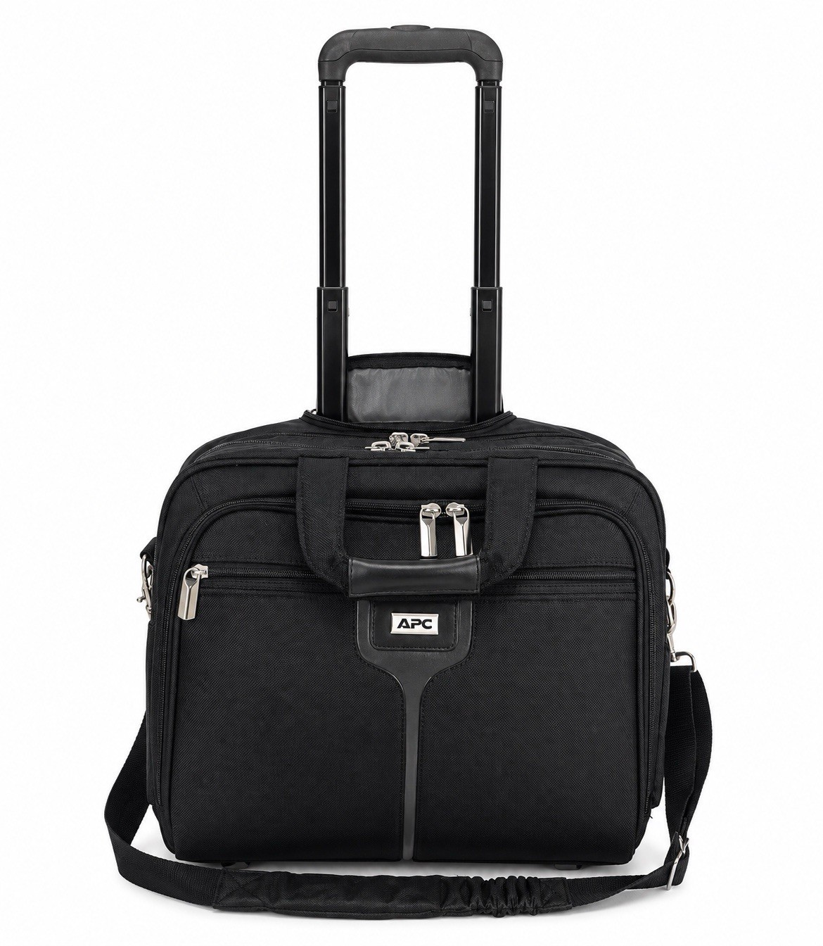 APC Rolling Laptop Storage Bag w/ Retractable Handle and 4 Zipper Compartments