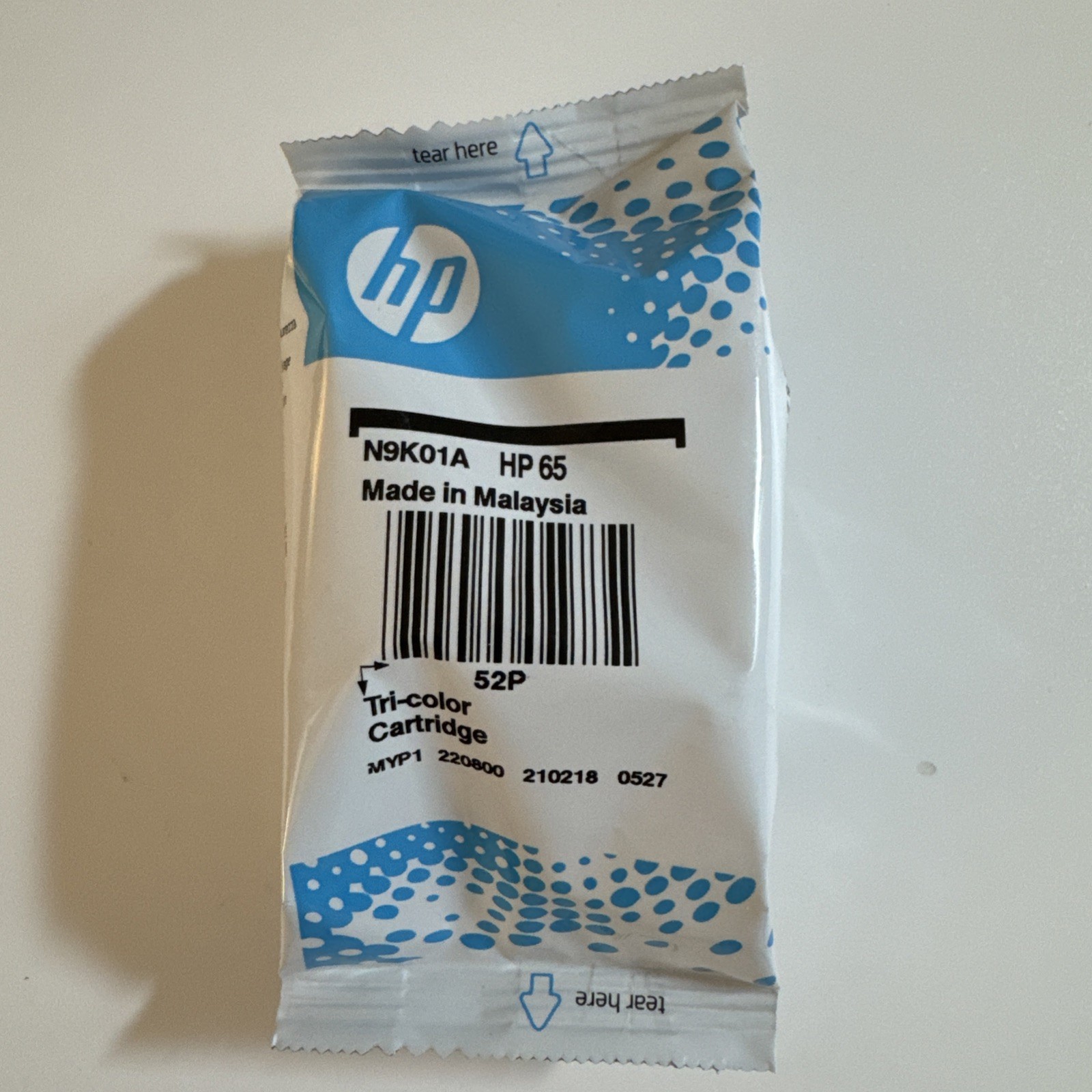 GenuineHP 65 Tri-Color OEM Ink Cartridge N9K01A Exp 8/2022 New Sealed