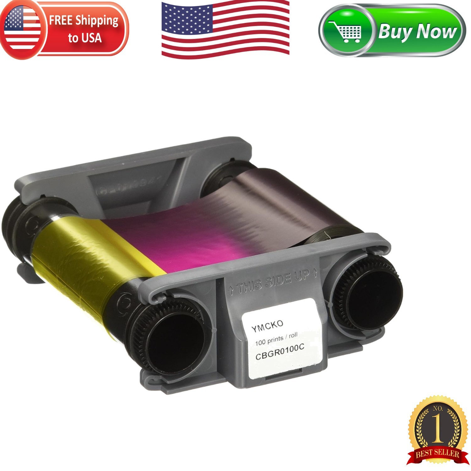 Compact Badgy Color Ribbon for 100 Prints - Ideal for Badgy 100/200 Users