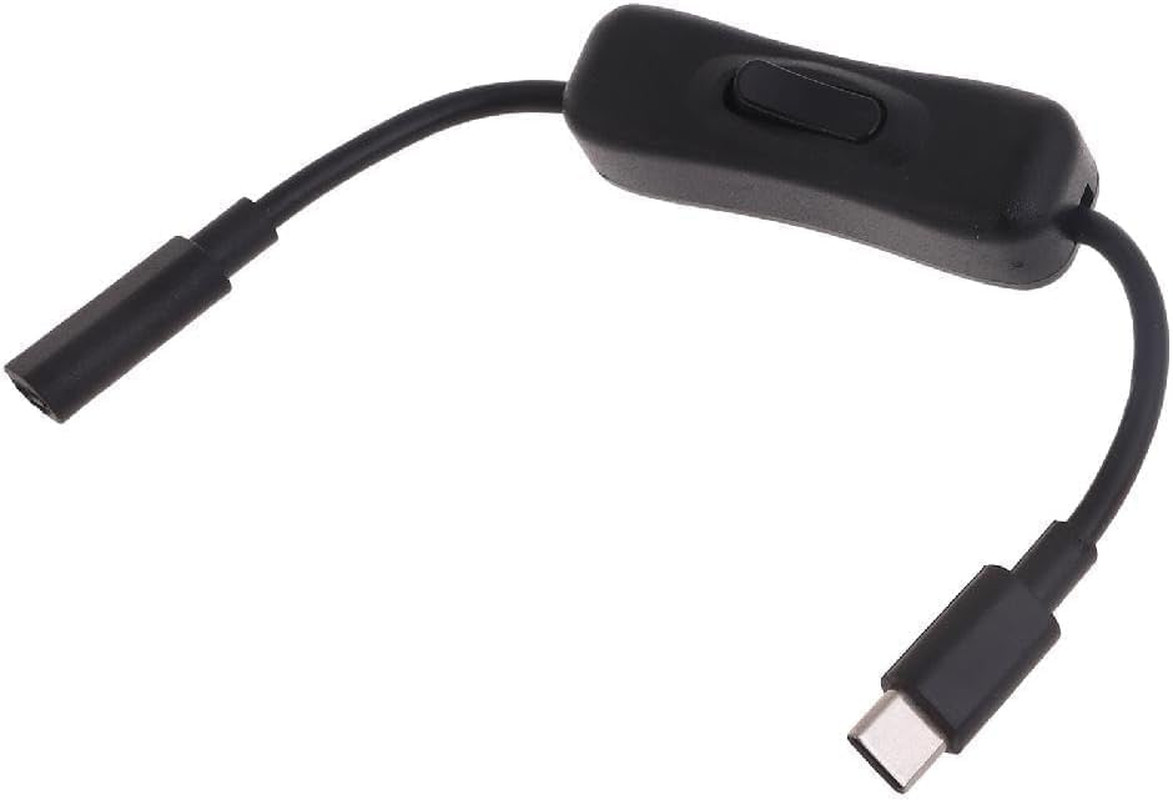 Black Power Switch USB C Male to Female Type C Extension Cable Inline On/Off Swi