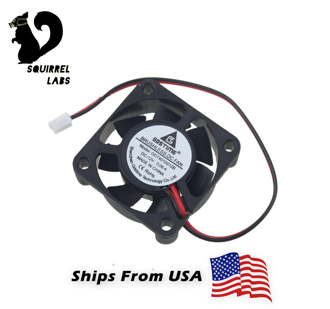 12V Cooling Computer Fan Small 40mm x 10mm DC Brushless 2-pin RepRap US SHIPPING