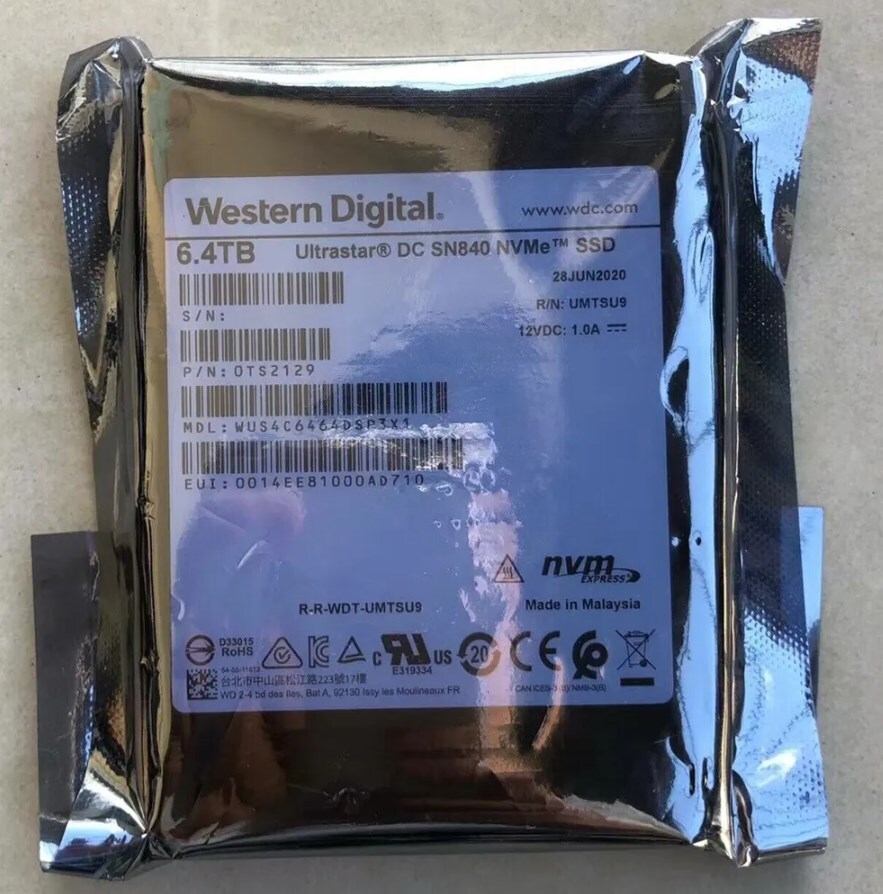 compatible WD Ultrastar SN840 6.4TB U.2 SSD NVMe PCIe 3.0 Gen 3 2.5" SSD