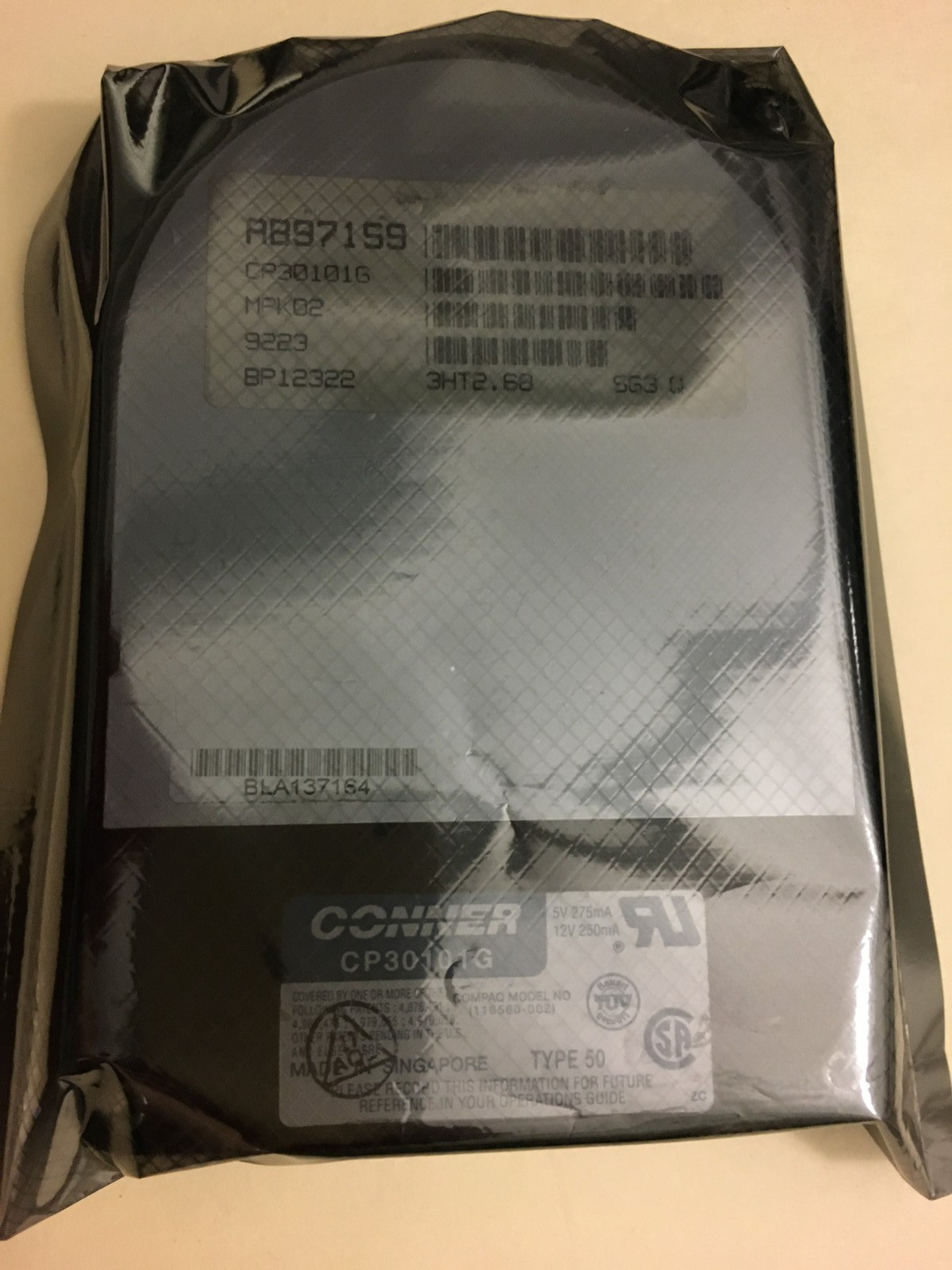 Conner CP30101G 120 MB IDE 3.5" hard disk drive Type 50 tested no bad sectors