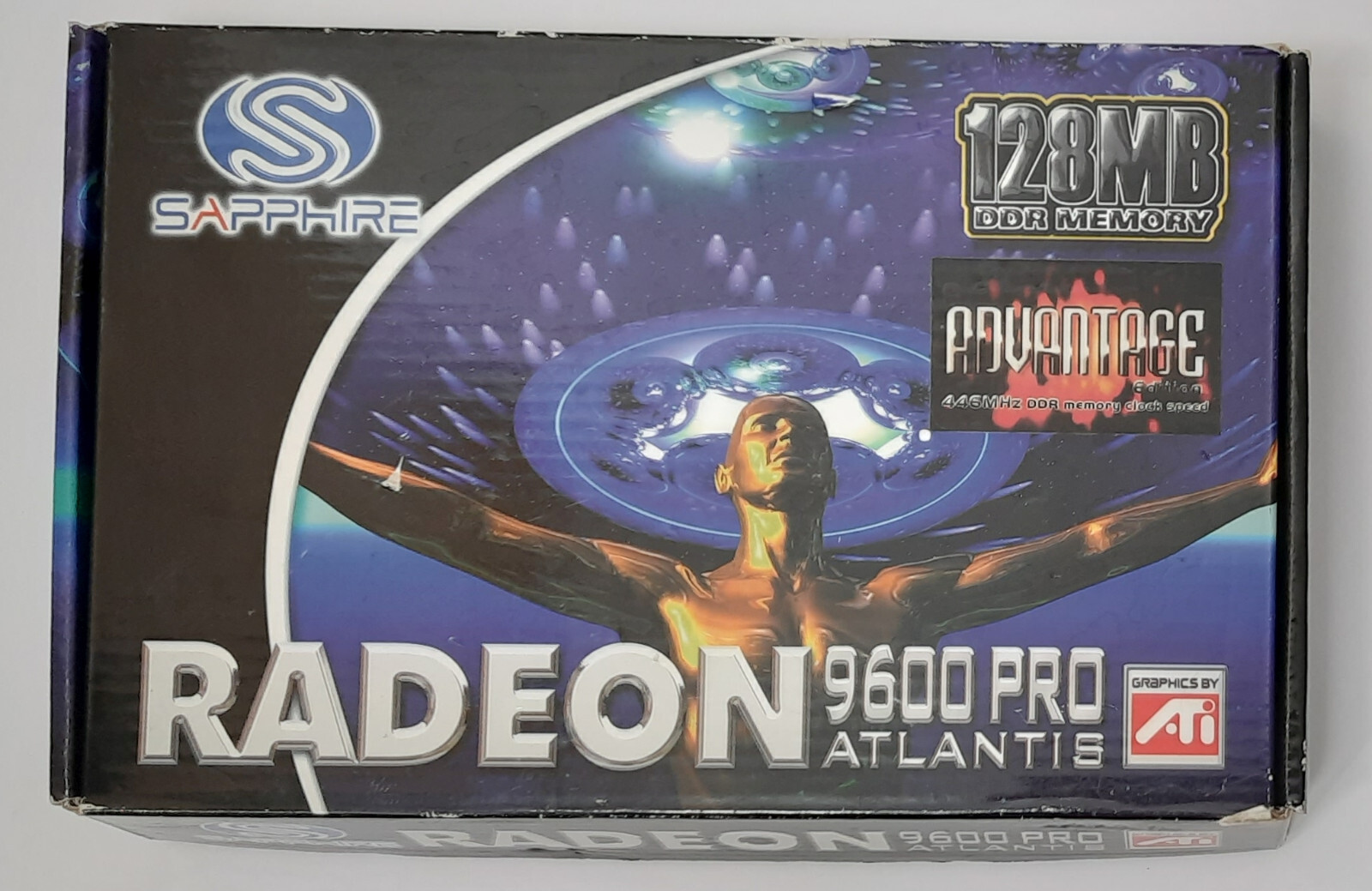Sapphire Radeon 9600 Pro Atlantis AGP Graphics Card (ATI, 128MB, Retro, 2004, Original Box)