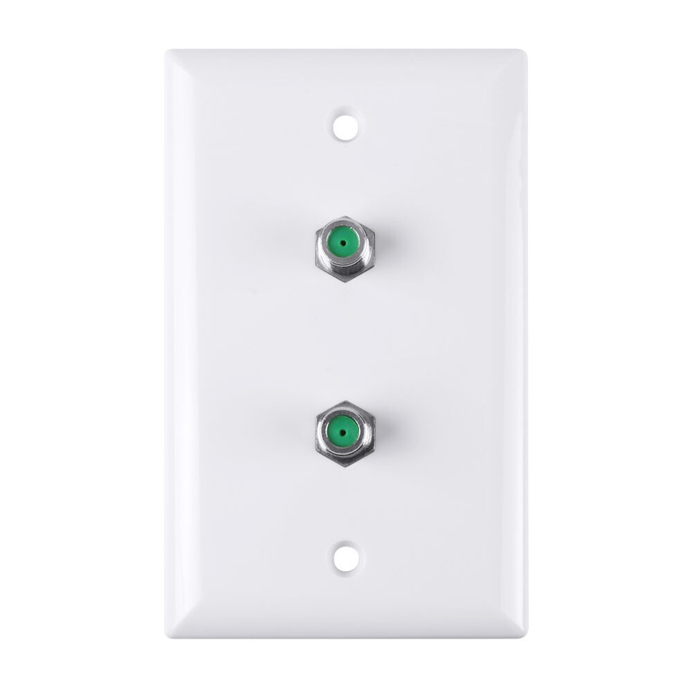 Construct Pro Wall Plate with Dual 3.0 GHz F-81 Connectors (White)