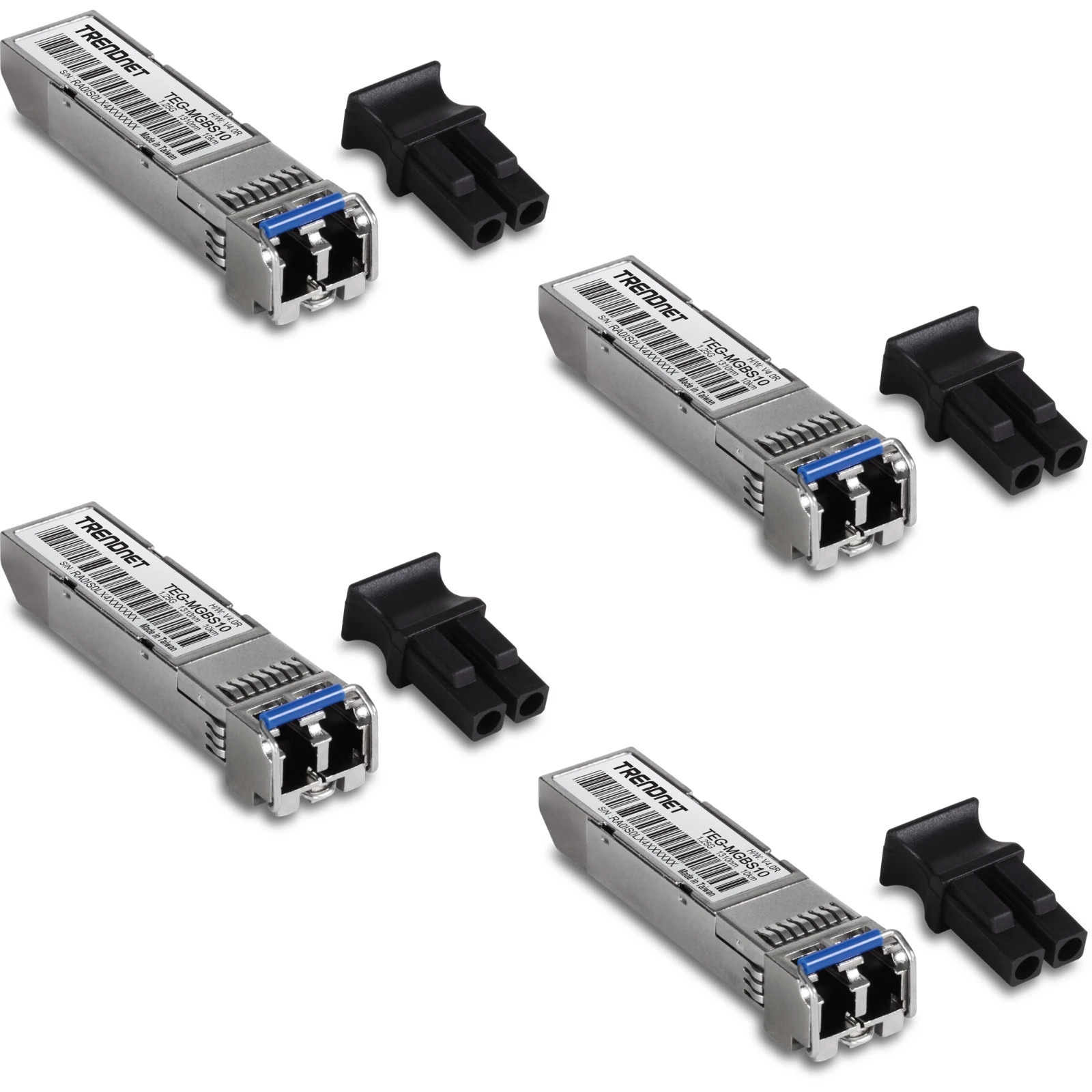TRENDnet TEG-MGBS10/4 4-Pack SFP Single Mode LC Module (10Km)
