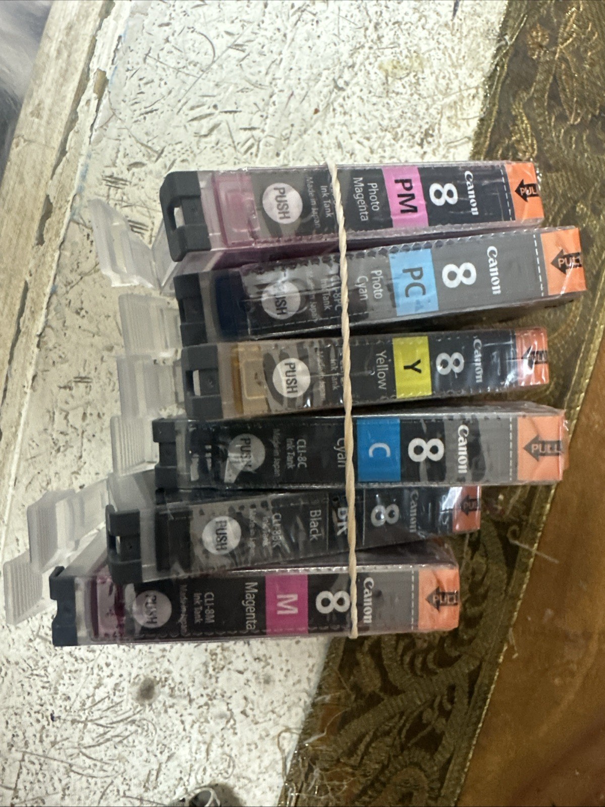 Lot of 6 Genuine Canon Ink Cartridges CLI-8 Black, Yellow, Cyan, Magenta New