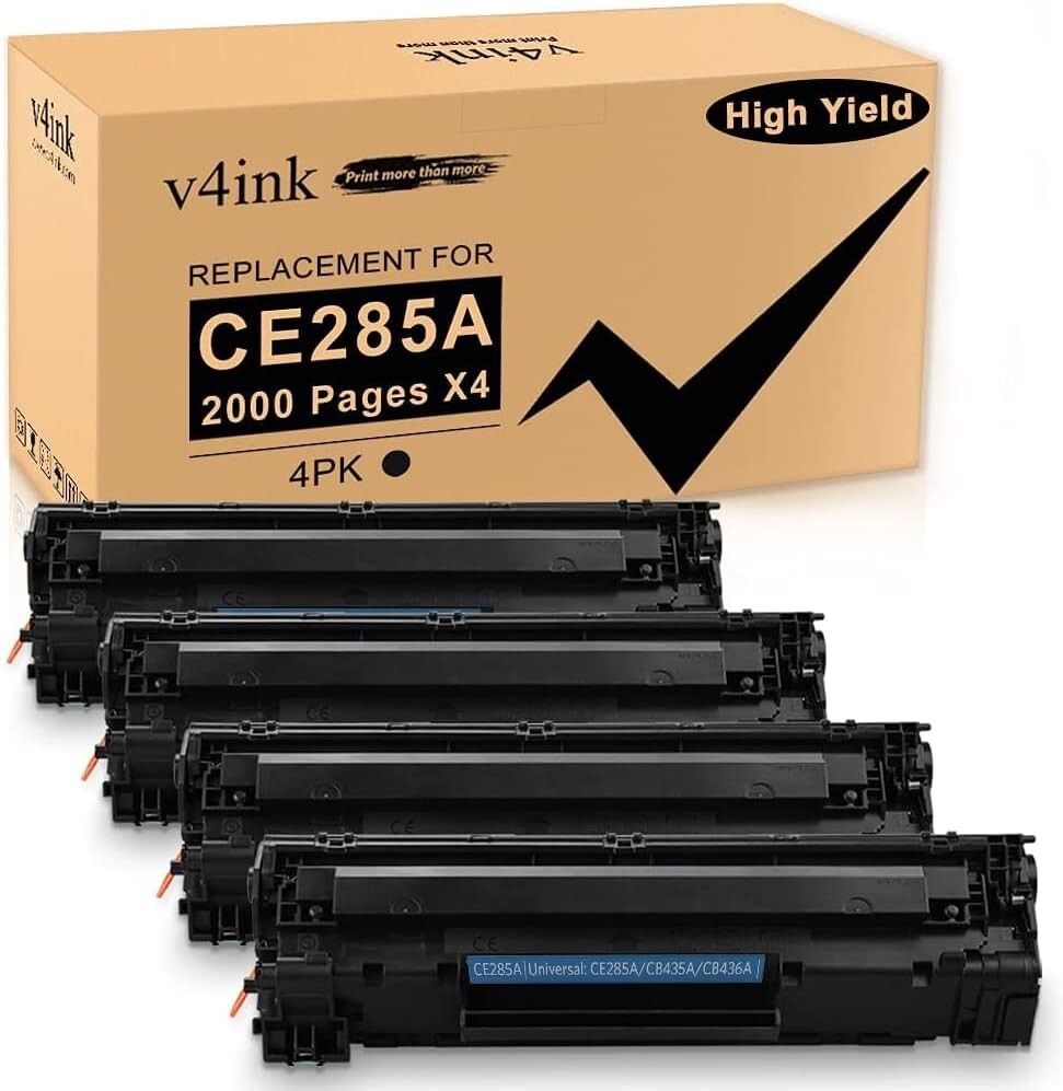 BRAND NEW 4x v4ink Compatible HP LaserJet 85A Black Toner Cartridge CE285A