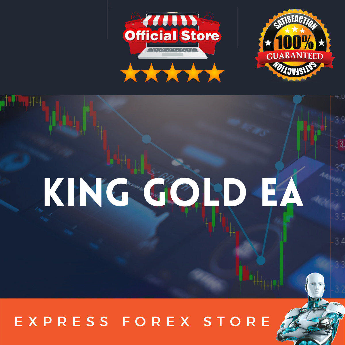 Forex EA King Gold Robot + Profit 100-300% + Unlimited License(MT4) 