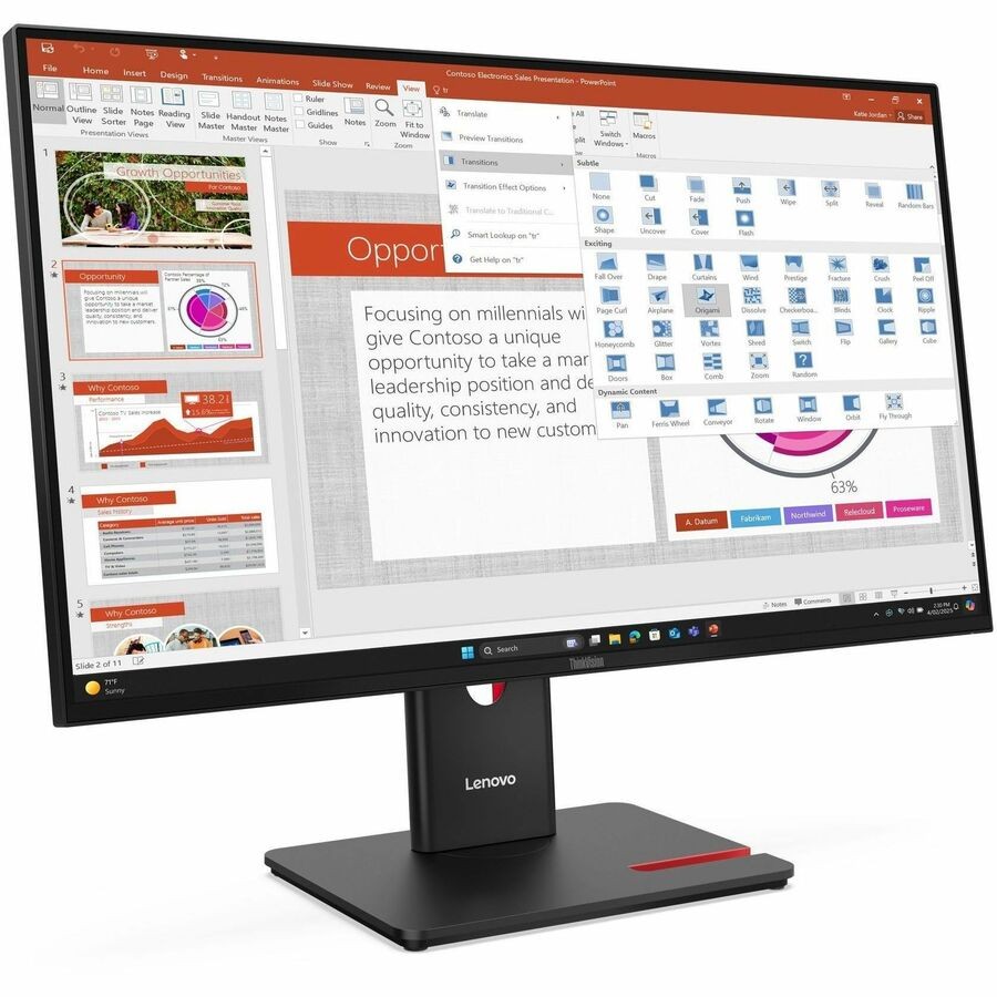 Lenovo ThinkVision T27-40 27" Class FHD LED Monitor 4ms 120Hz 1920x1080