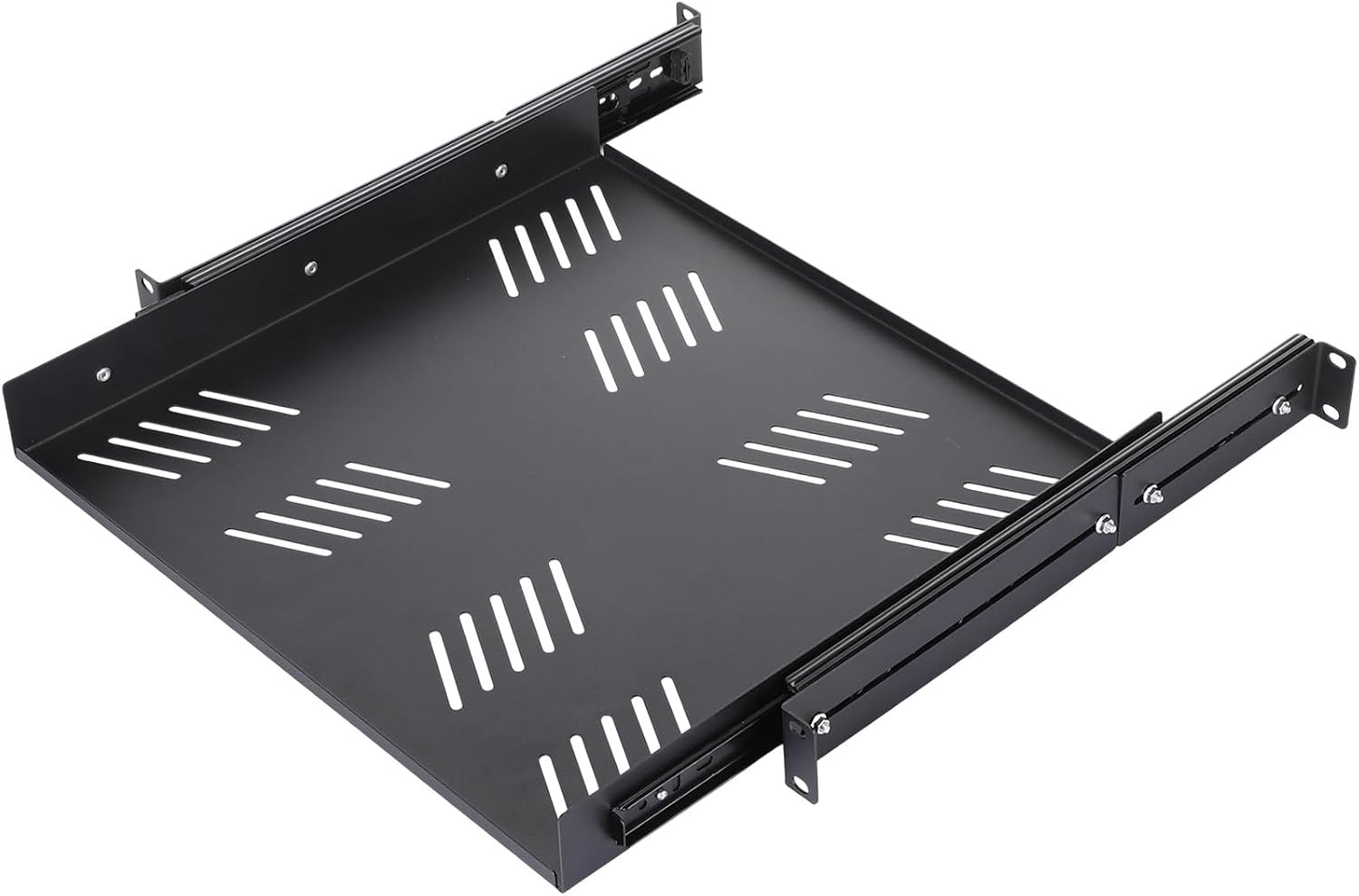 1 Pcs 1u Sliding Rack Shelf, Adjustable Mounting 15-29 Inch Depth