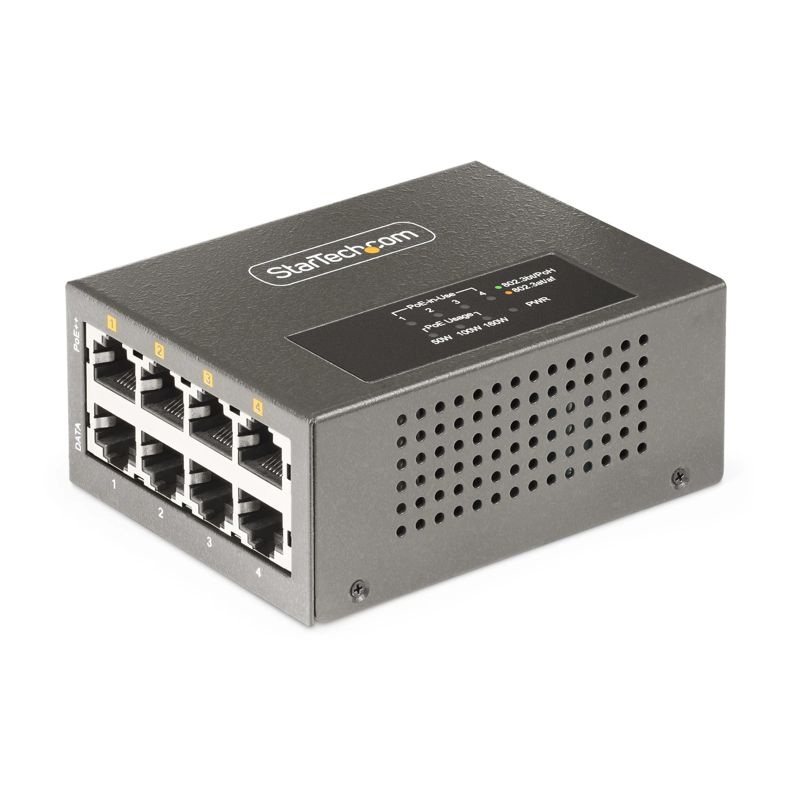 STARTECH AS445C-POE-INJECTOR 4-PORT MULTI-GIGABIT POE INJECTOR, 5/2.5G ETHERNE
