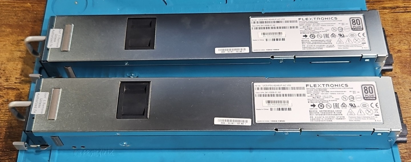 LOT 2 Cisco Power Supplies 750W AC-DC Converter Flextronics 341-0506-01 A0