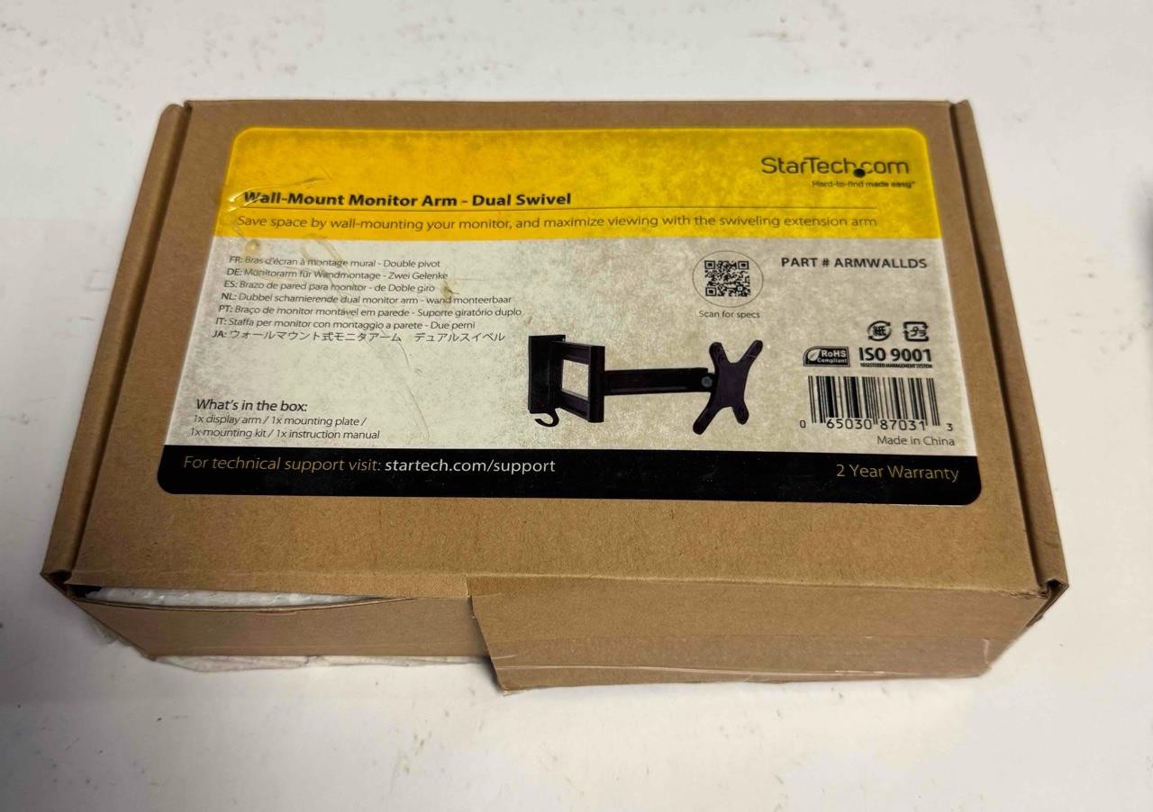 StarTech.com Wall Mount Monitor Arm Dual Swivel ARMWALLDS