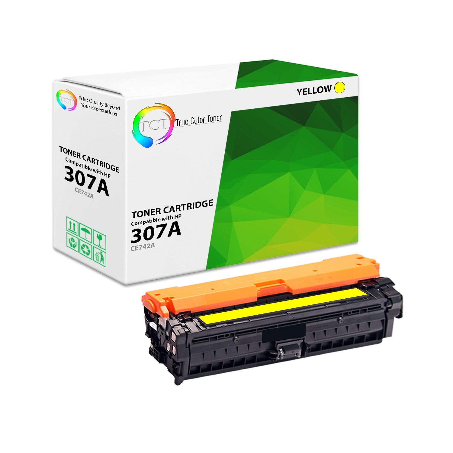 TCT Yellow CE742A Toner Cartridge For HP Color LaserJet CP5225 CP5220 CP5225dn