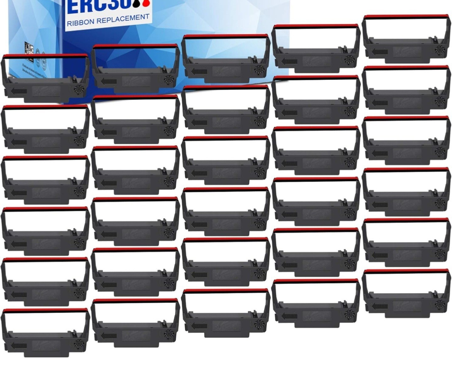LxTek 30 Pack Compatible Ribbon Replacement for ERC-30, ERC 30 34 38 B/R 