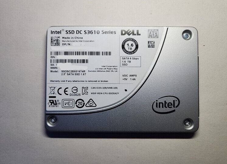 Intel DC S3610 1.6TB SATA SSD SSDSC2BX016T4 6Gbps 2.5'' SSD